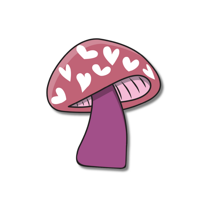 Mushroom Heart Enamel Pin