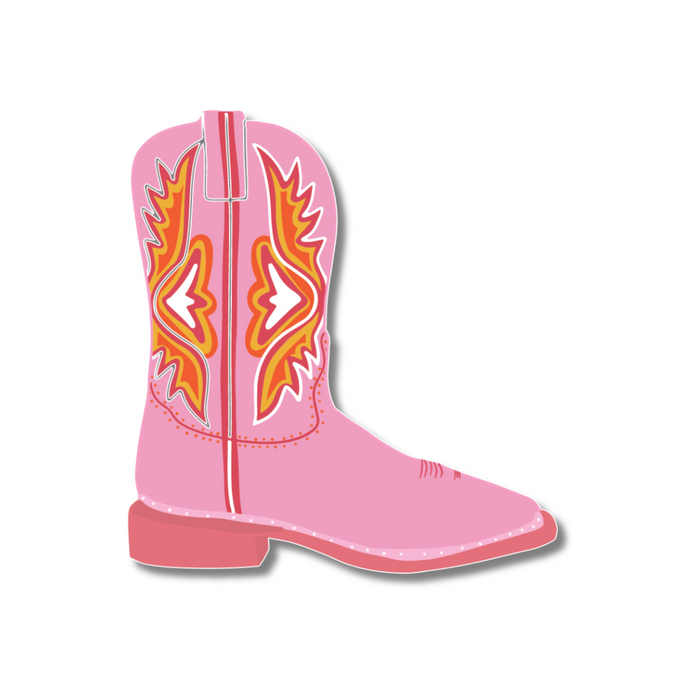 Pink Cowboy Boot Sticker