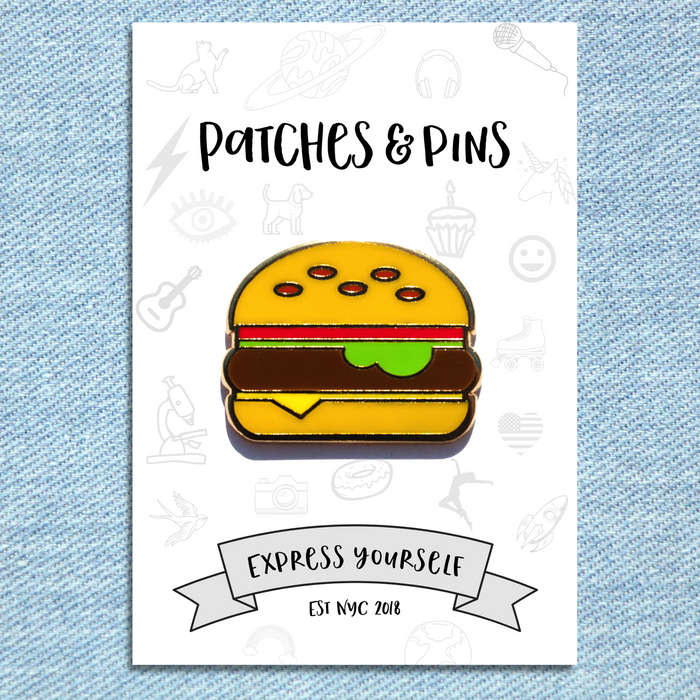 Burger Enamel Pin