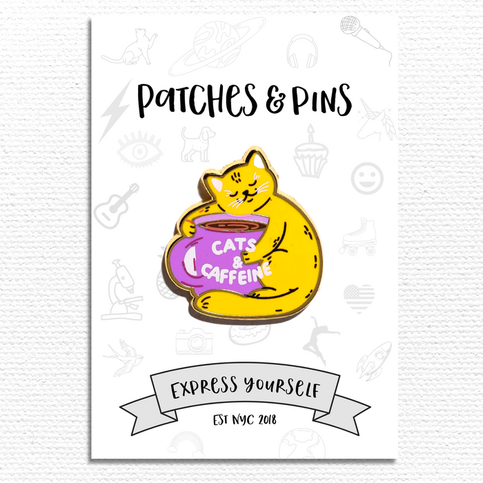 Cats & Caffeine Enamel Pin