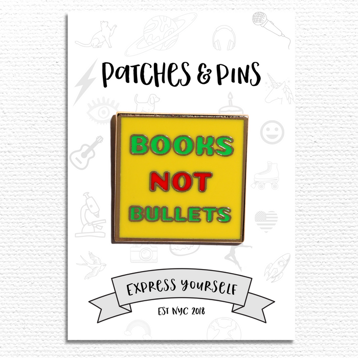 Books Not Bullets Enamel Pin