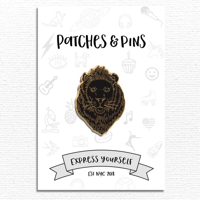Black Lion Enamel Pin