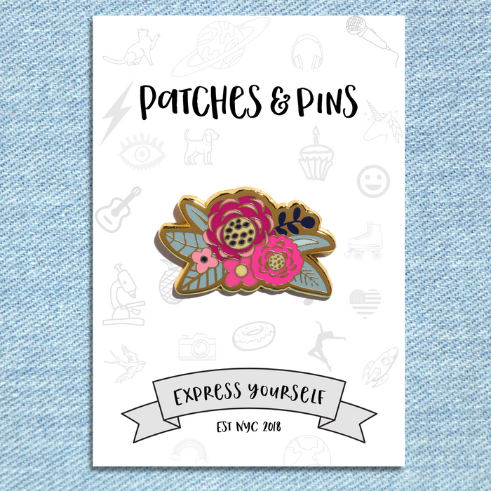 Floral Wreath Enamel Pin
