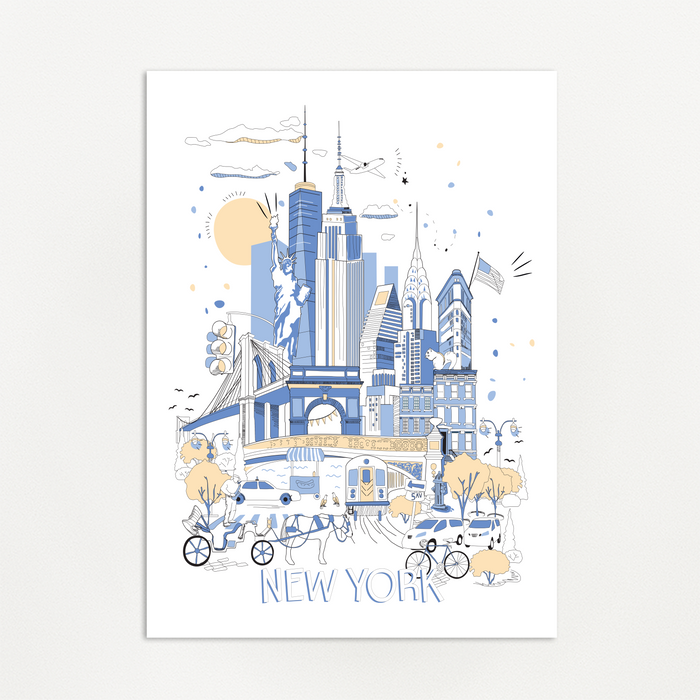 NY Blue Illustration