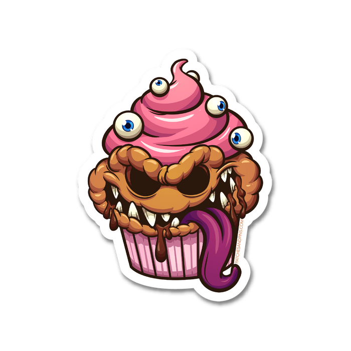 Wicked Food Eyes Cupcake Sticker