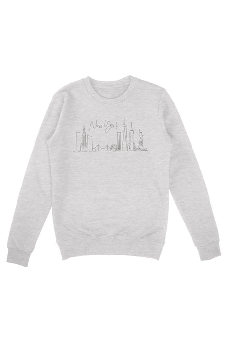 New York Skyline Embroidered Sweatshirt