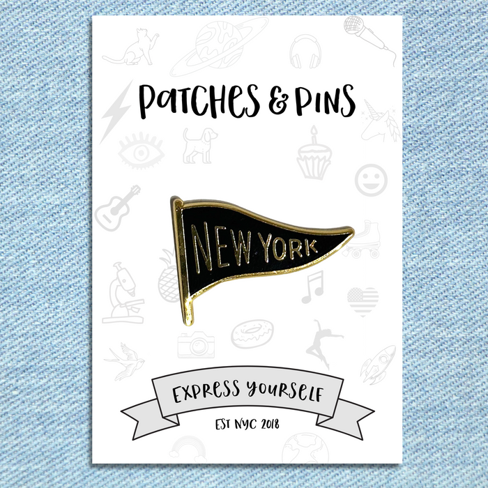 New York Banner Enamel Pin