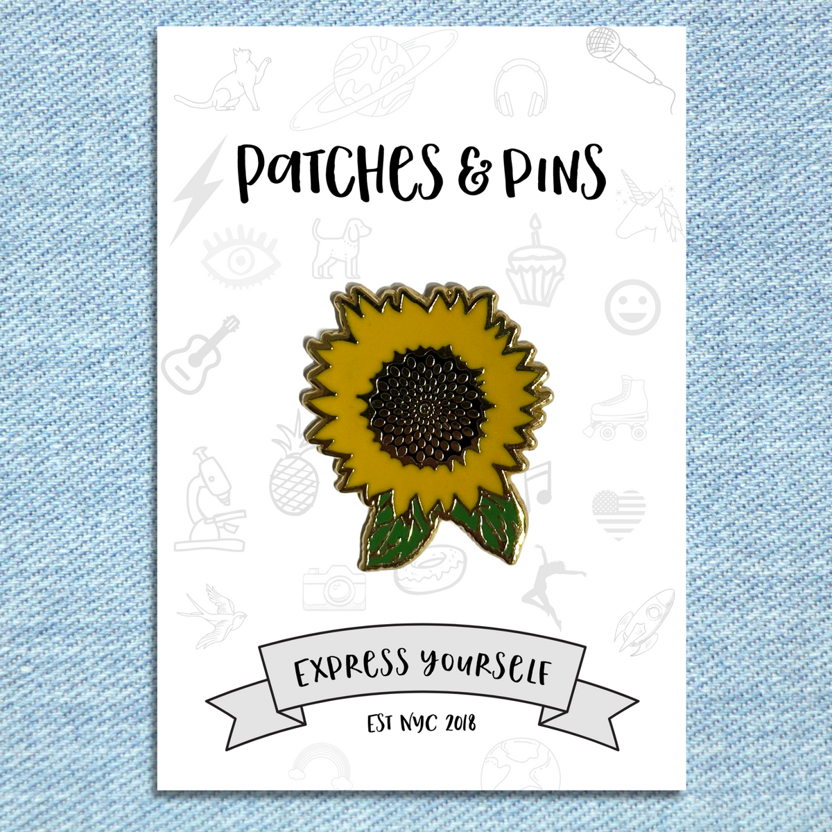 Sunflower Enamel Pin — Patches and Pins Fun Products