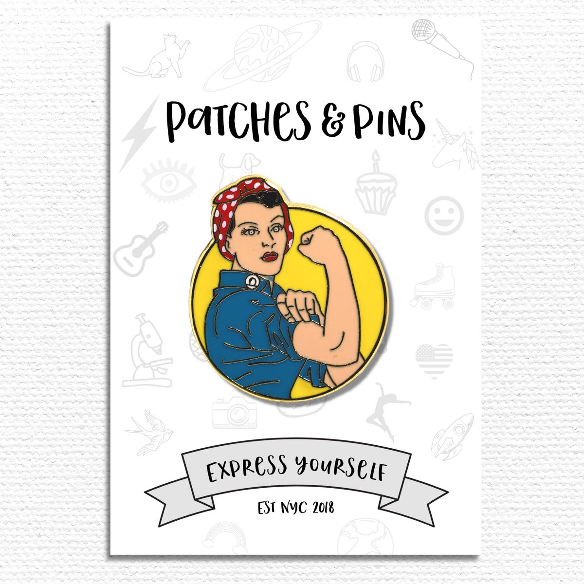 Rosie The Riveter Enamel Pin — Patches And Pins Fun Products