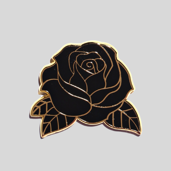 Black Rose Enamel Pin