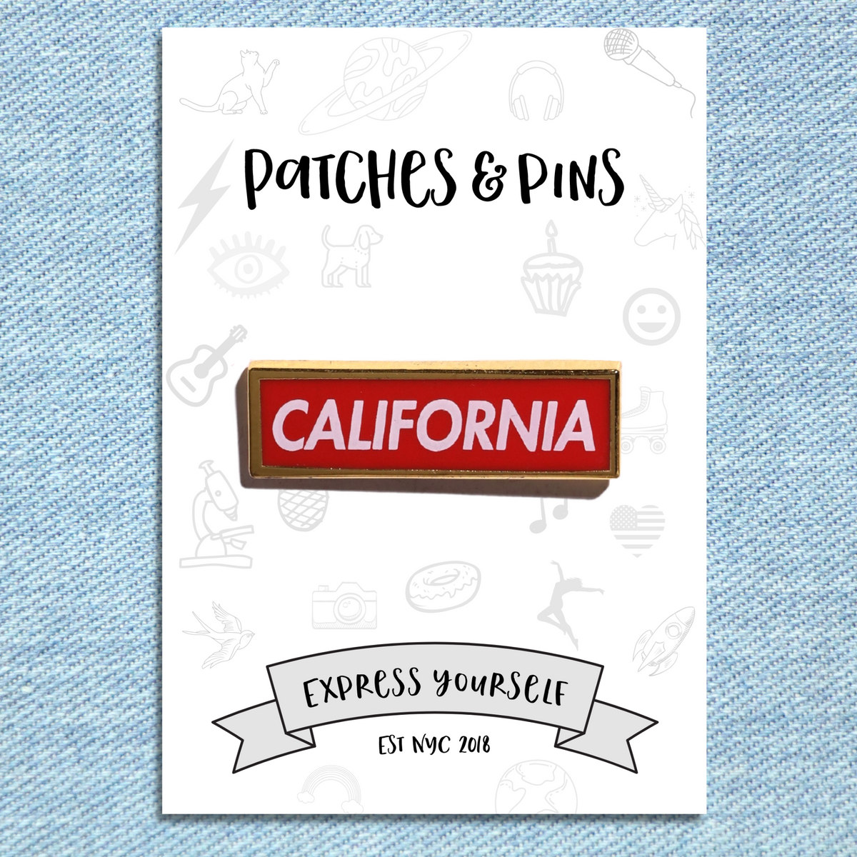 California Bold Enamel Pin — Patches and Pins Fun Products