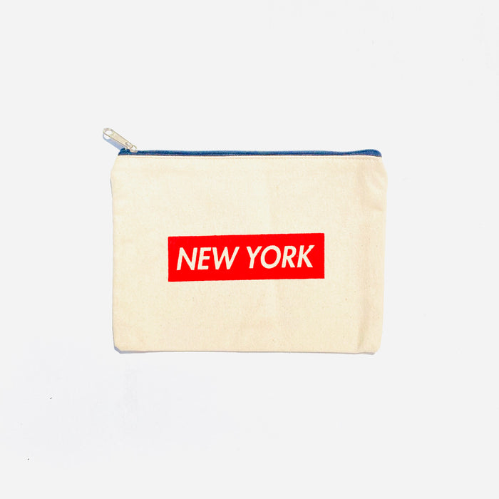New York Red Canvas Pouch