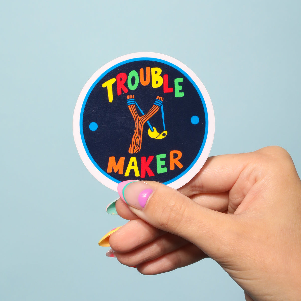 Troublemaker Sticker Trouble Maker Sticker — Patches and Pins Fun Products