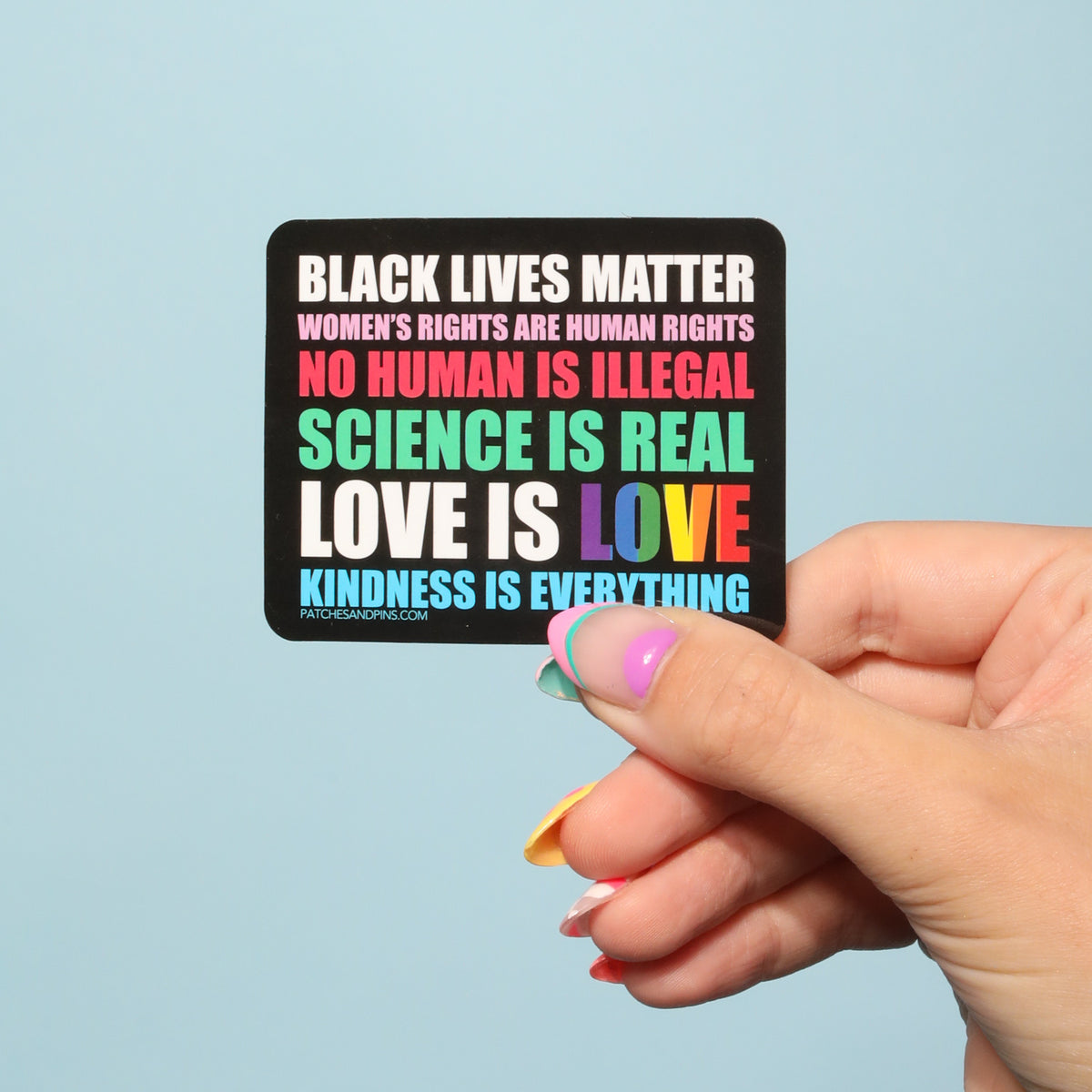 Human Rights Sticker — Patches and Pins Fun Products