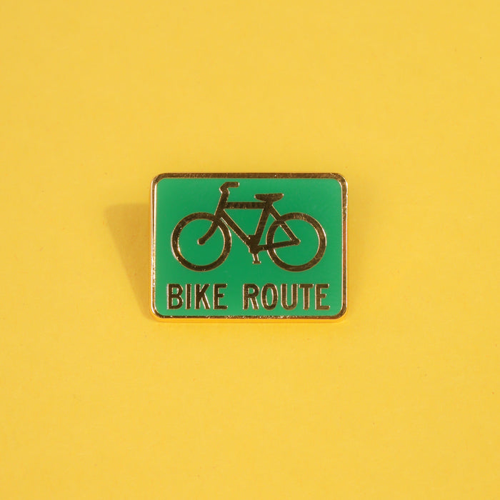Bike Route Enamel Pin