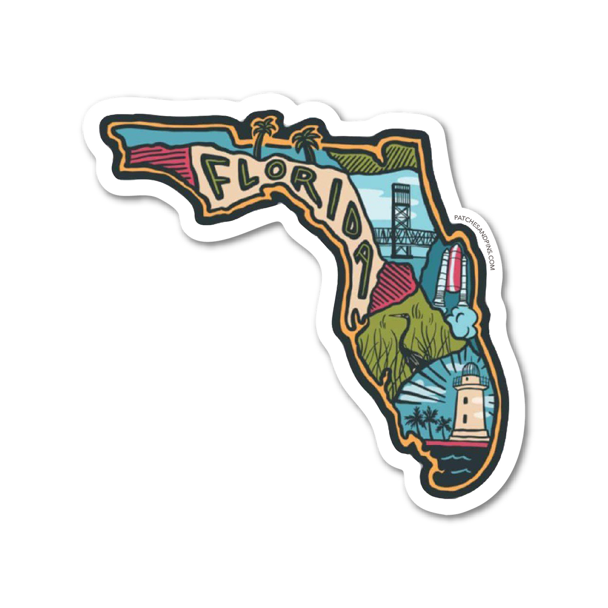 Florida Sticker — Patches and Pins Fun Products