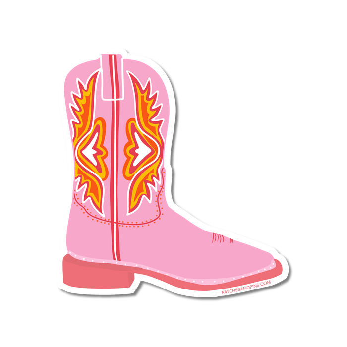 Pink Cowboy Boot Sticker