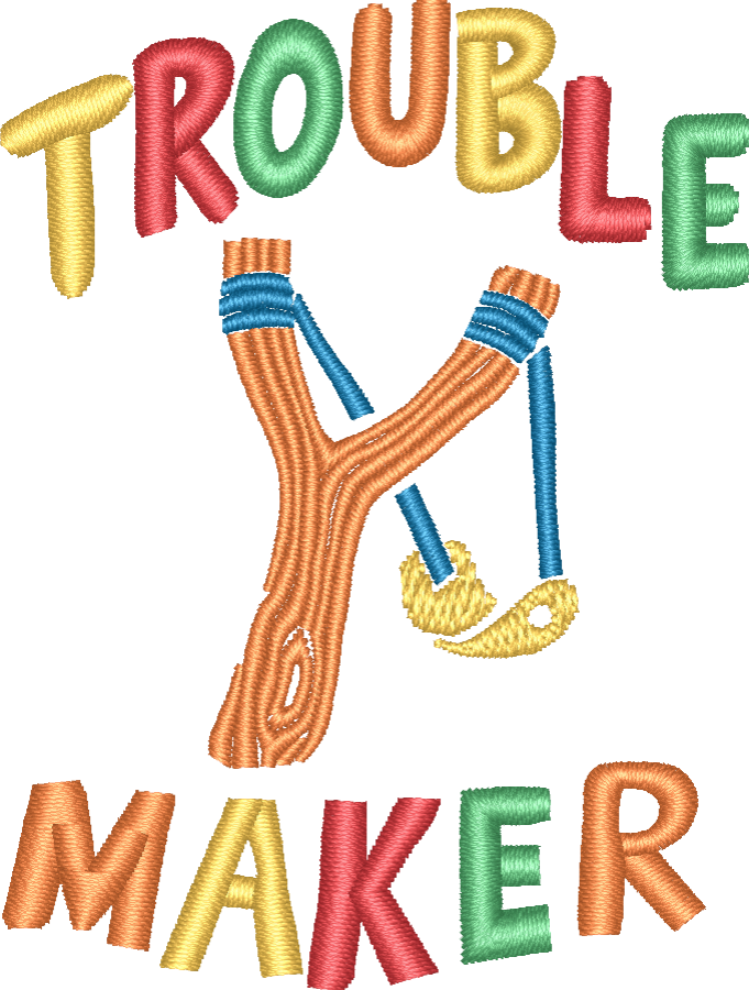 Troublemaker Sticker Trouble Maker Embroidery — Patches and Pins Fun Products