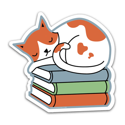 Cat Books Sticker — Patches and Pins Fun Products