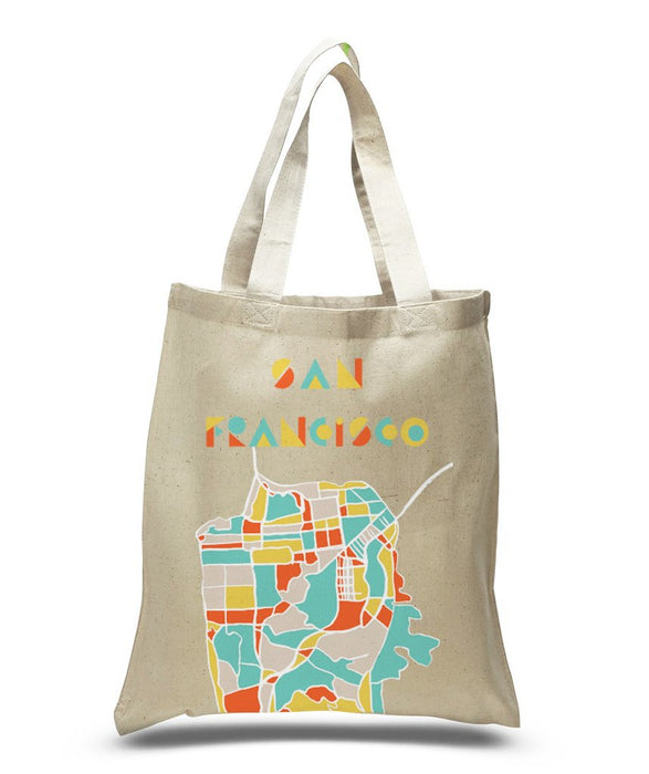 San Francisco Map Tote Bags